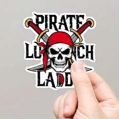 Pirate Lunch Lady Skeleton Costume Sticker