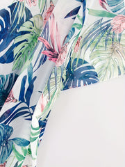  Tropical Print Kimono Cover Up