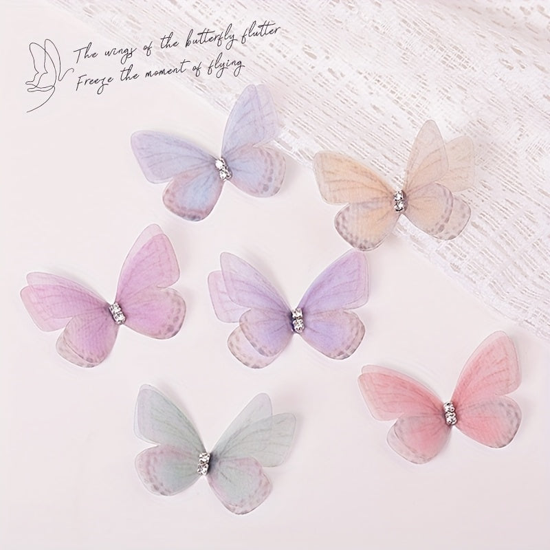 100pcs 3D Fabric Butterflies for DIY Crafts Clothing