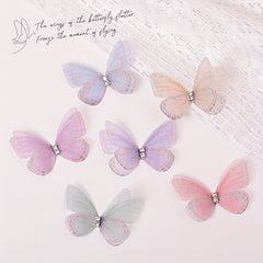 100pcs 3D Fabric Butterflies for DIY Crafts Clothing