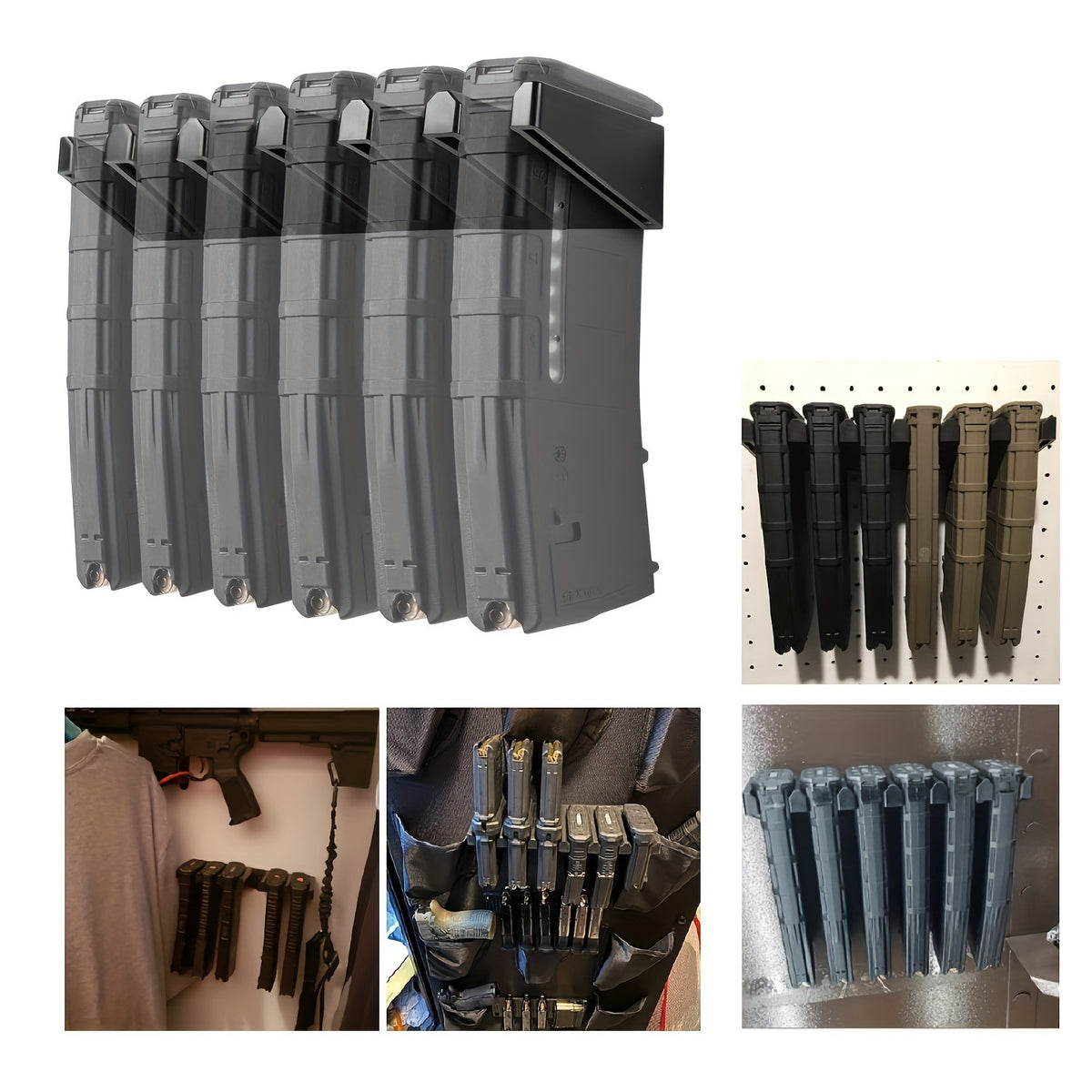6 Slots Heavy Duty Wall Hanging Storage Rack
