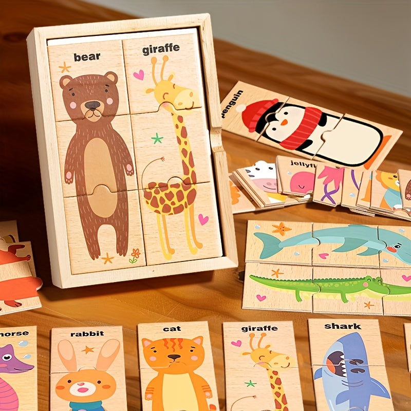 Animal Shape Matching Puzzle English Word Recognition Toy
