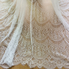3m Long 1.5m Wide Eyelash Lace Mesh Fabric DIY Tablecloth Curtain Dress Veil