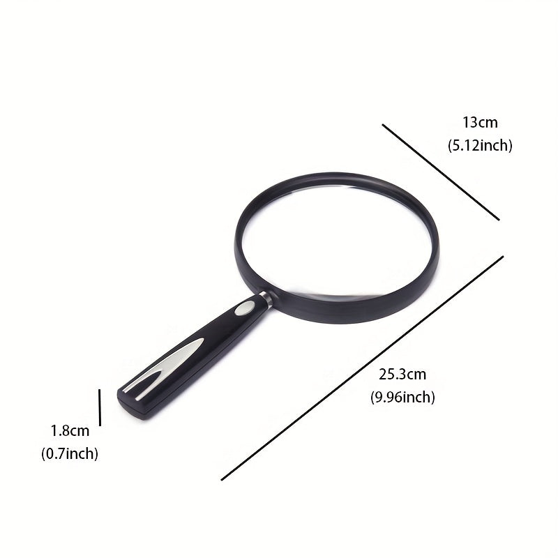 Large Diameter Magnifying Glass 13 Page Magnifier Handheld Light