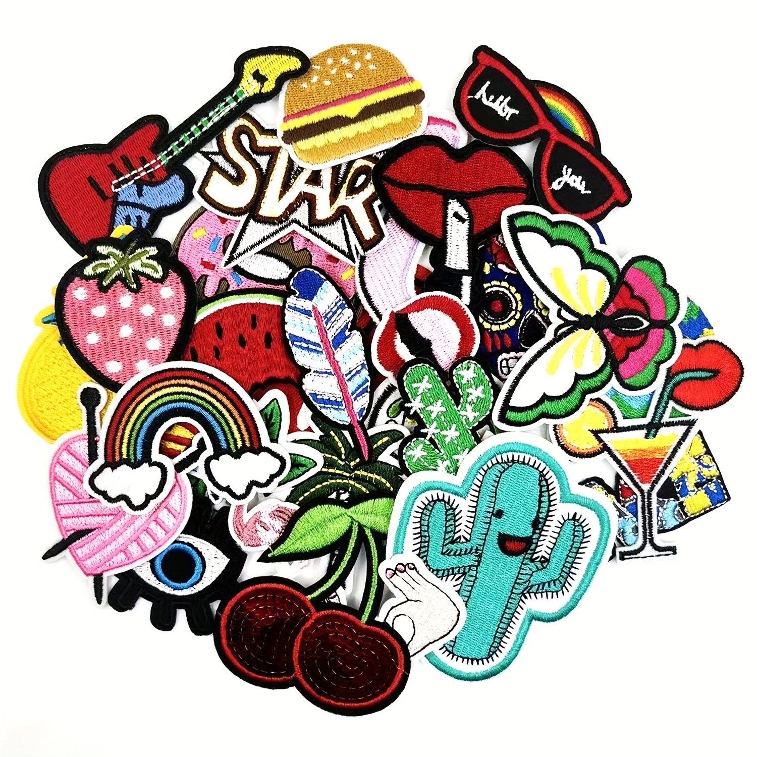 32pcs Iron On Patches For Clothing Jackets Sew On Appliques Patch Iron On Decals