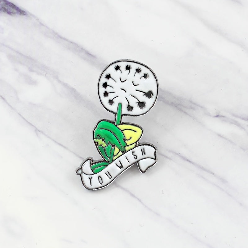 Green Dandelion Brooch Funny Chest Pin