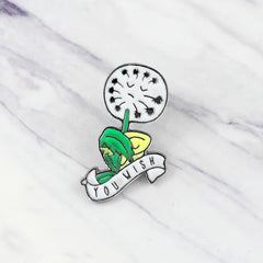 Green Dandelion Brooch Funny Chest Pin