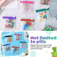 35PCS Portable Pill Pouch Bags Self Sealing Pill Bags for Travel Home Office