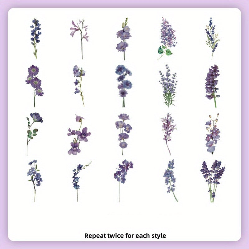 40pcs Retro Plant & Butterfly Stickers for Scrapbooking Journals