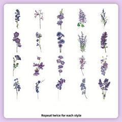 40pcs Retro Plant & Butterfly Stickers for Scrapbooking Journals