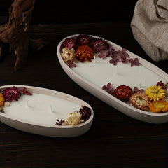 Concrete Candle Holder Boat Shape Silicone Mold Elliptical Gypsum Storage Tray