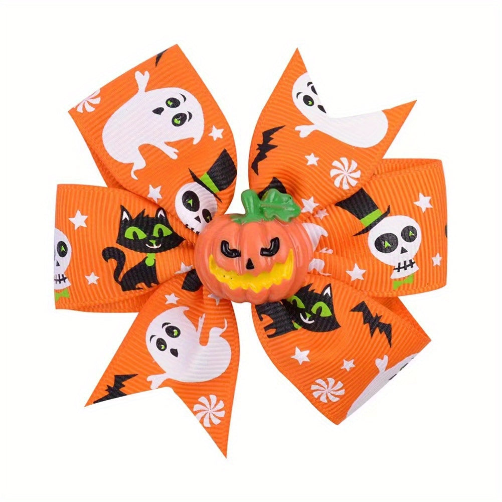 Halloween Pumpkin Bow Hair Clip for Girls