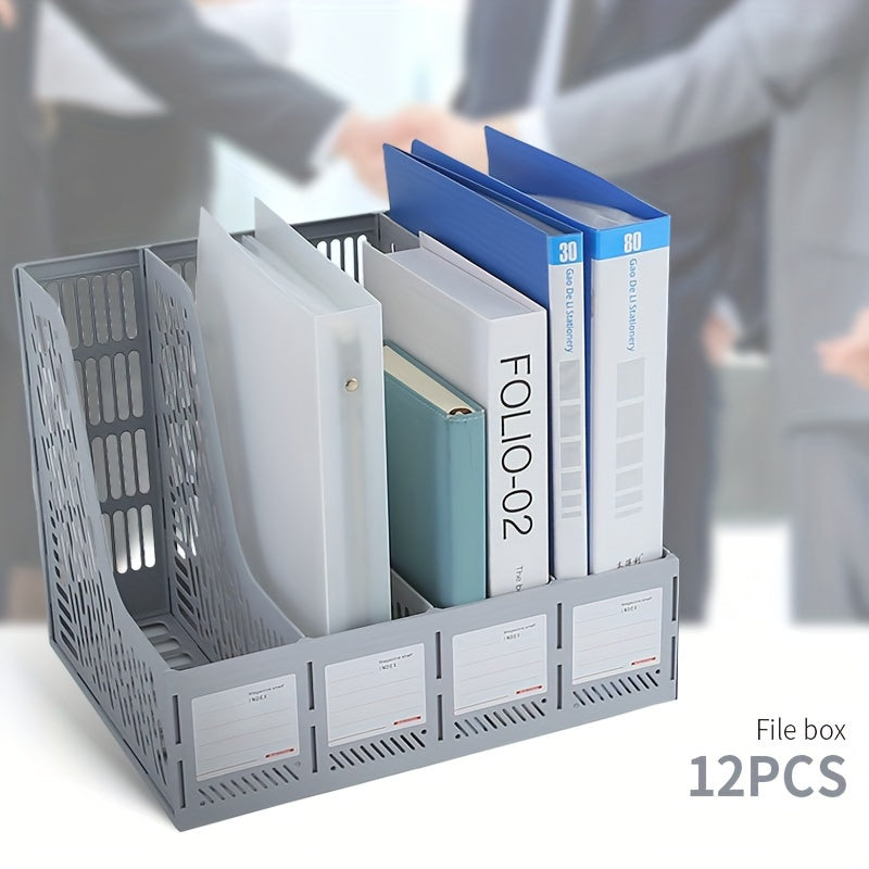 12pcs File Storage Rack Desktop File Holder for Home and Office