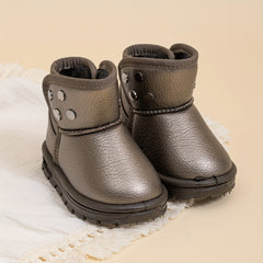 Girls' Warm Slip On Snow Boots - Cozy Fleece Lined Outdoor Winter Shoes