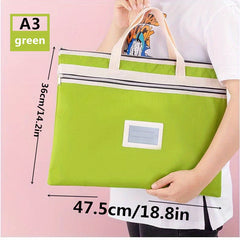A4 A3 Art Storage Bag Waterproof Graphic Storage Bag Colorful Grid Zipper Bag