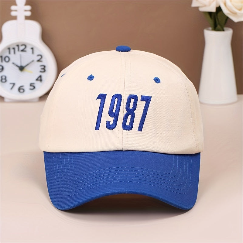 1987 Embroidery Cotton Baseball Cap Vintage Couple Sun Hat
