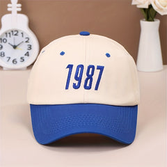 1987 Embroidery Cotton Baseball Cap Vintage Couple Sun Hat