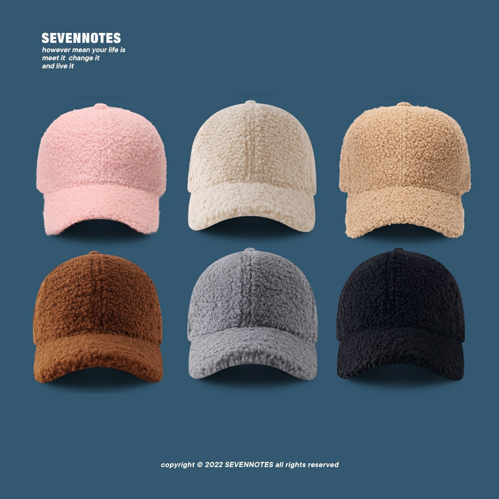 Vintage Sherpa Baseball Hat Warm Sun Hat