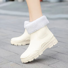 Women's Elastic Ankle Booties Mid Heel Chelsea Boots