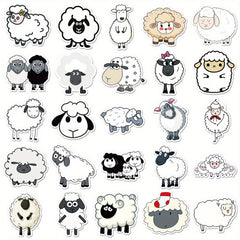 50pcs Cartoon Sheep Stickers PVC Decals for Laptops Skateboards