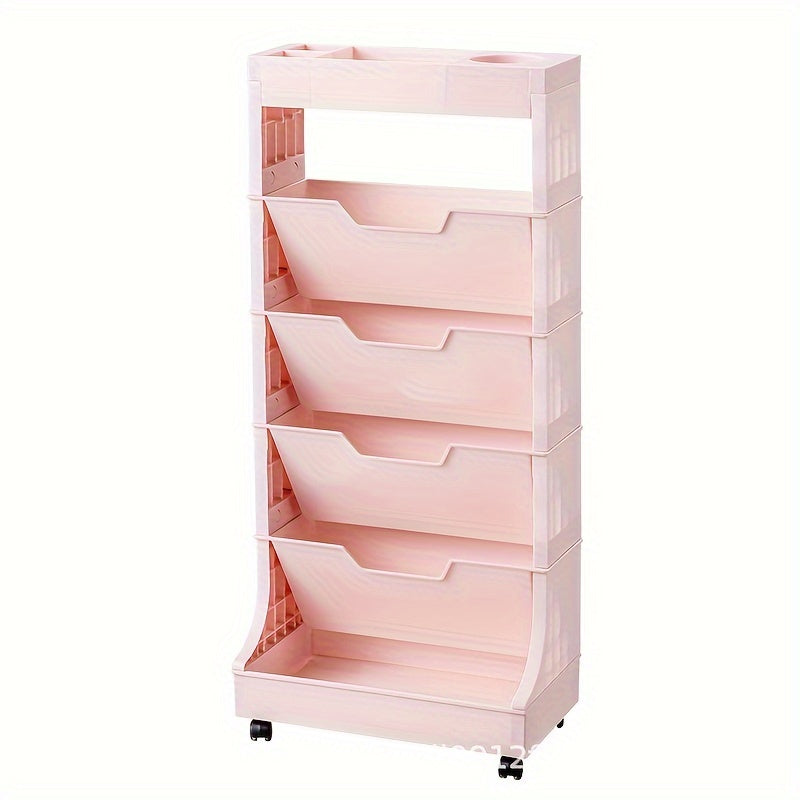 1pc Movable Oblique Plug in Bookshelf Desk Storage Shelf