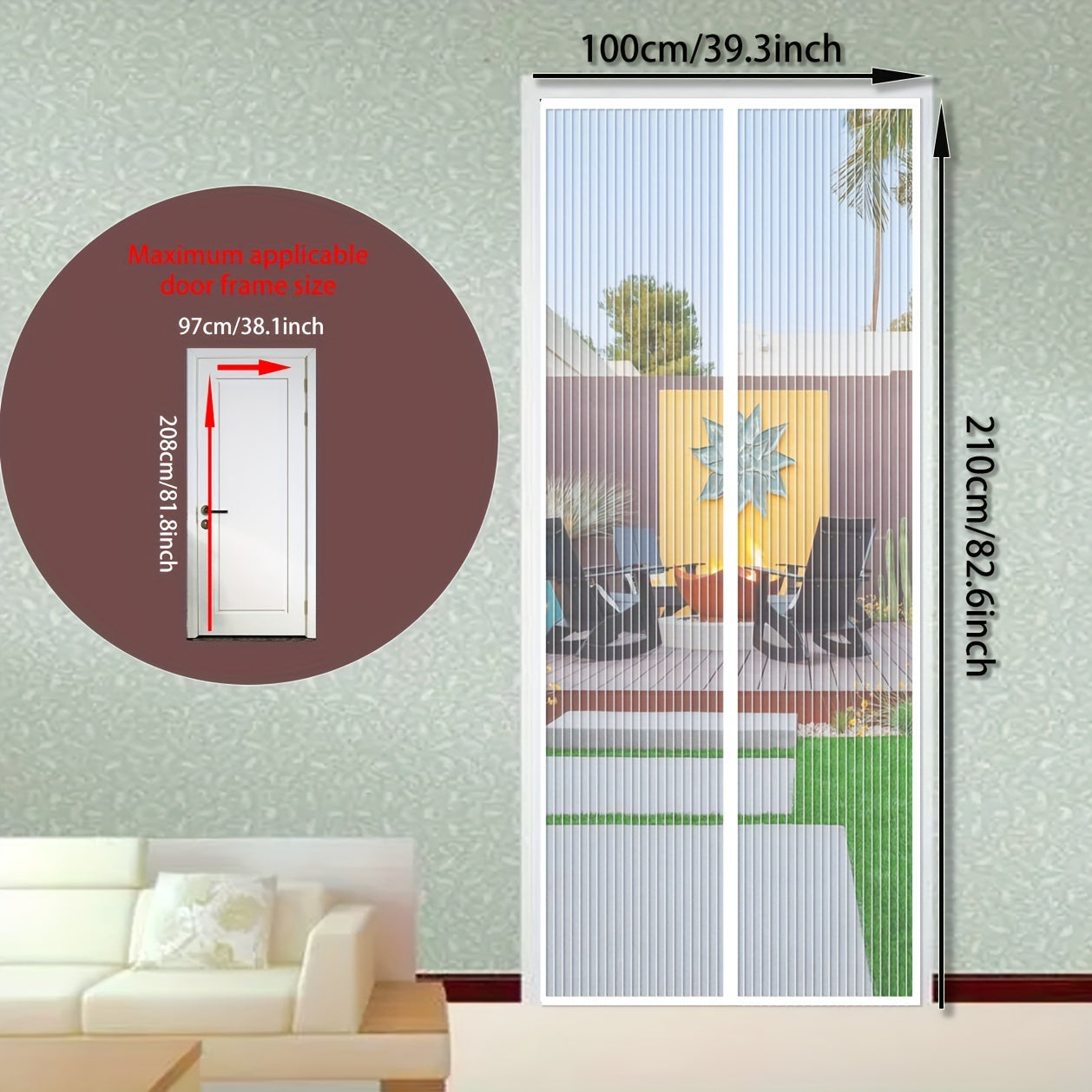 Magnetic Screen Door 99x208 cm Pet Friendly