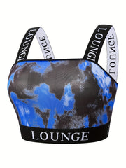  Sexy Bra Women's Plus Soft Tie Dye Letter Tape Comfort Bralette