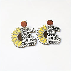 Sunflower Scales Earrings - Perfect for School & Graduation