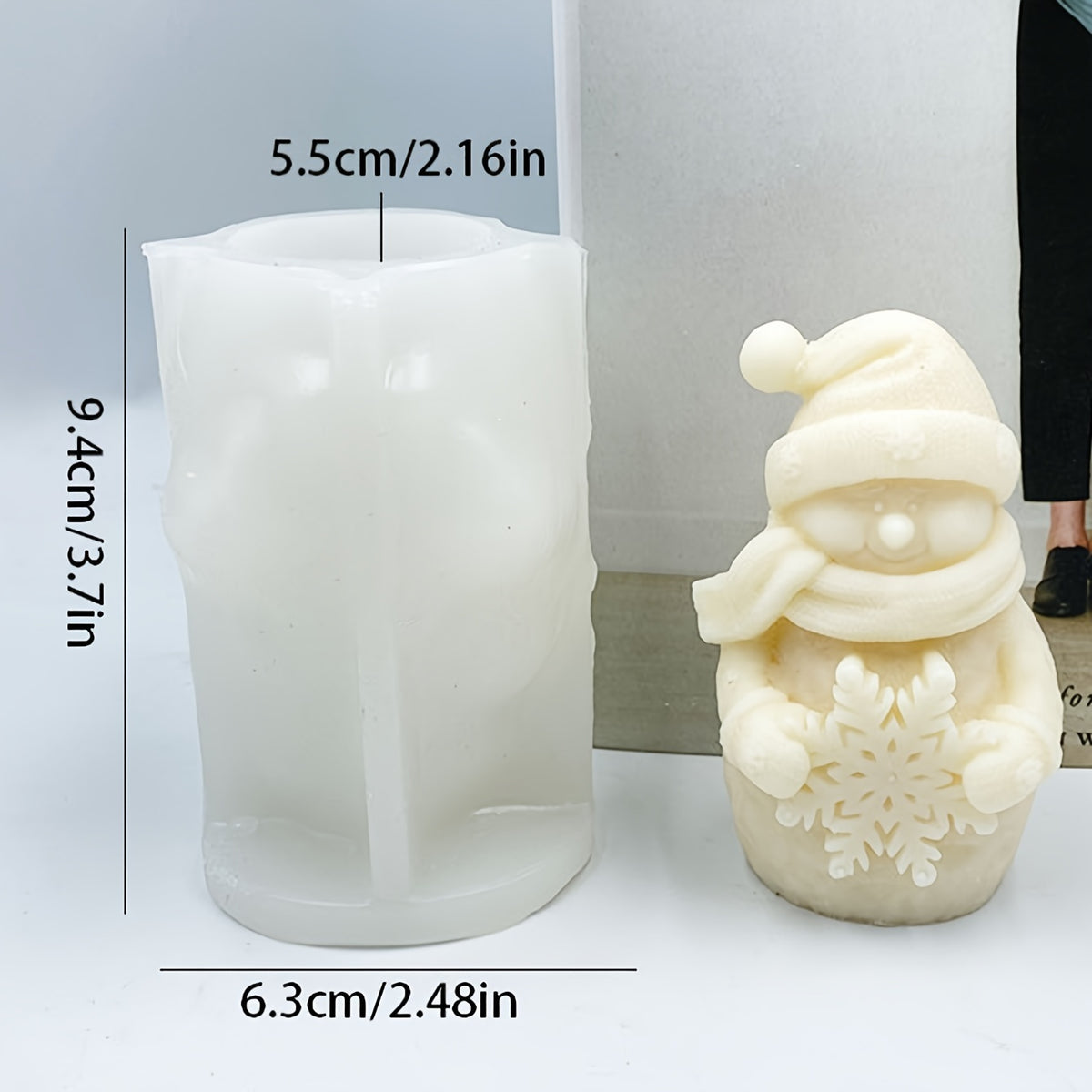 3D Christmas Snowman Aromatherapy Candle Mold DIY Resin Snowman