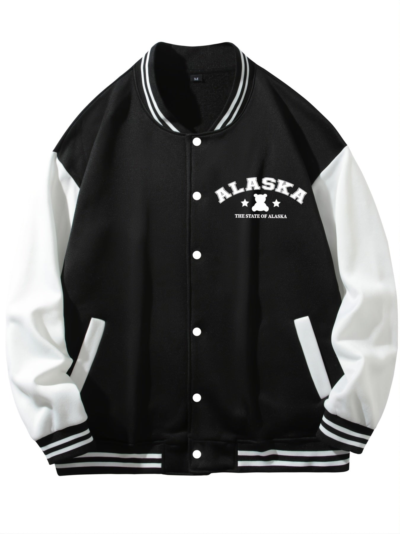 Men's Bear Print Casual Lightweight Fleece Jacket
