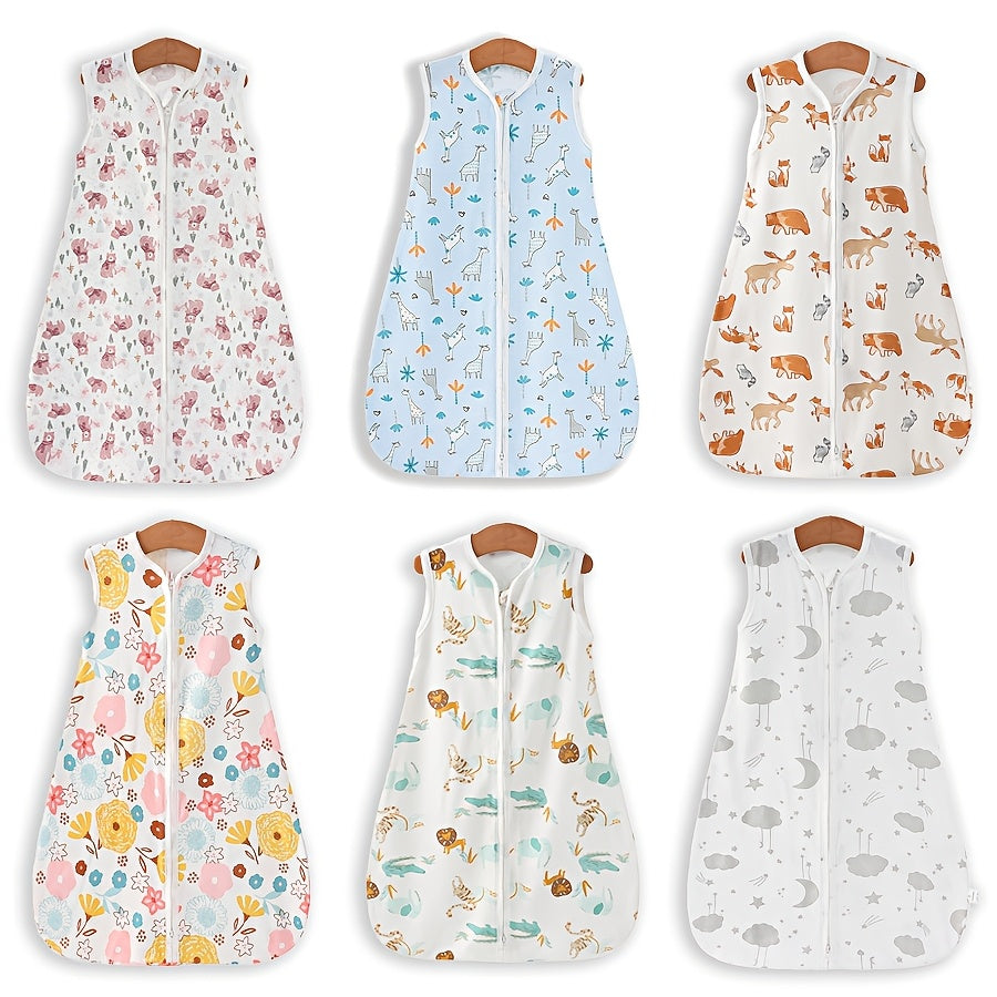 Kids Wrap Towel Soft Knitted Fabric Floral Animal Prints Double Zipper Loose Fit