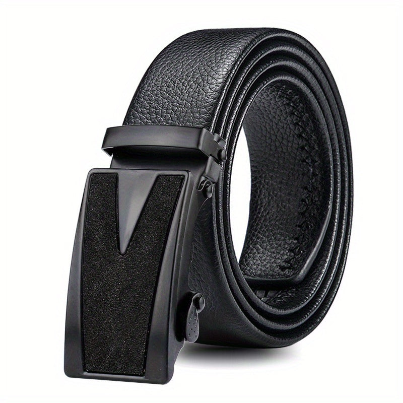 Men's Leather Belt Automatic Buckle Work Business Gift Dad Husband