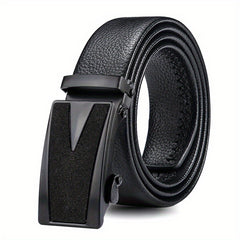 Men's Leather Belt Automatic Buckle Work Business Gift Dad Husband