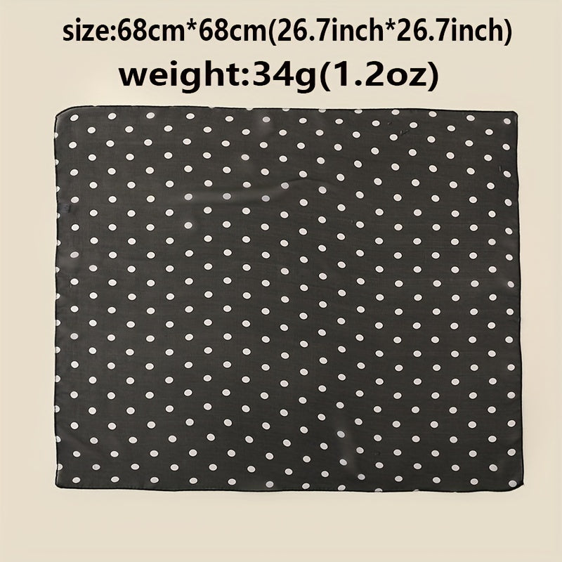 Polka Dot Print Bandana Gauze Square Scarf Casual Neckerchief Head Wrap