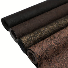 Bump Textured Faux Leather Roll Swirls Pattern - 29.97x139