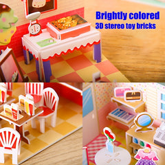 2pcs 3D Jigsaw Puzzle House Model Christmas Gift Thanksgiving