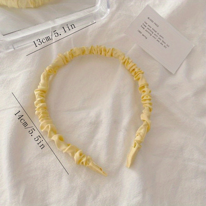Solid Headband Crinkle Headband Wash Face Spa Head Hoop Daily Headdress