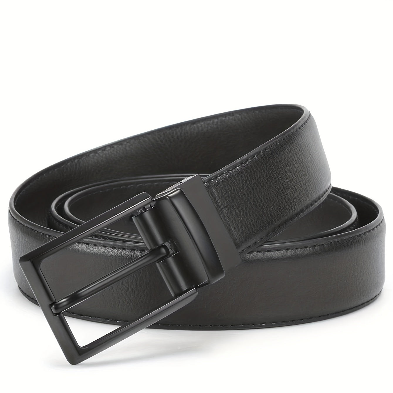 Men's Leather Dress Belt & Casual Belts With Single Prong Buckle