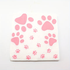 20pcs Dog Print Birthday Paw Prints Theme Pink Party Supplies
