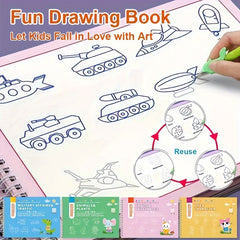 Set of 4 Reusable Drawing Practice Books with Grooves