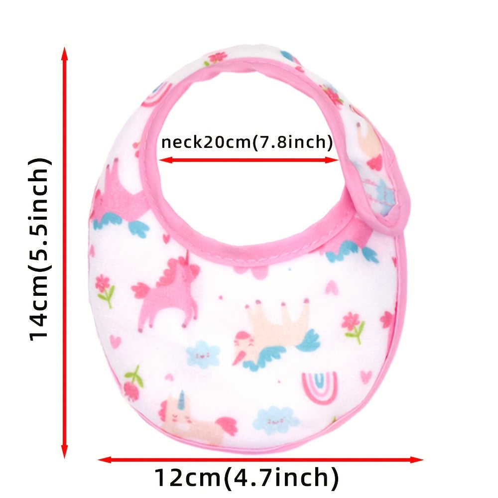 Animal Pattern Baby Doll Diaper and Bib Set for 14-18 Inch Dolls