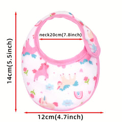 Animal Pattern Baby Doll Diaper and Bib Set for 14-18 Inch Dolls