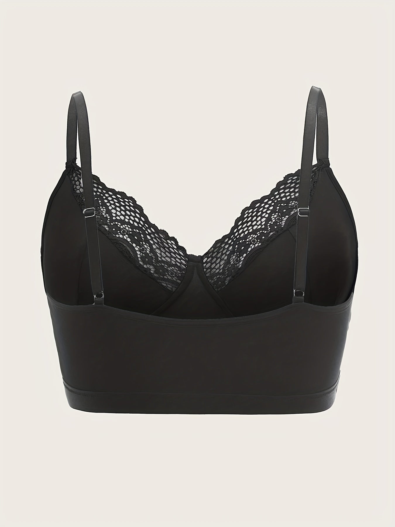  Sexy Bra Women's Plus Contrast Lace Trim Longline Bra