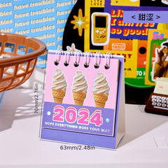 Small Desk Calendar Desktop Paper Stand Daily Table Planner Yearly
