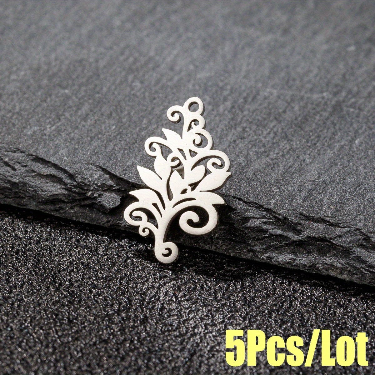 5PCS Stainless Steel Tree Pendant for DIY Accessories