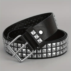 Men's Pin Buckle Belt Punk PU Leather Belt Studded Belt