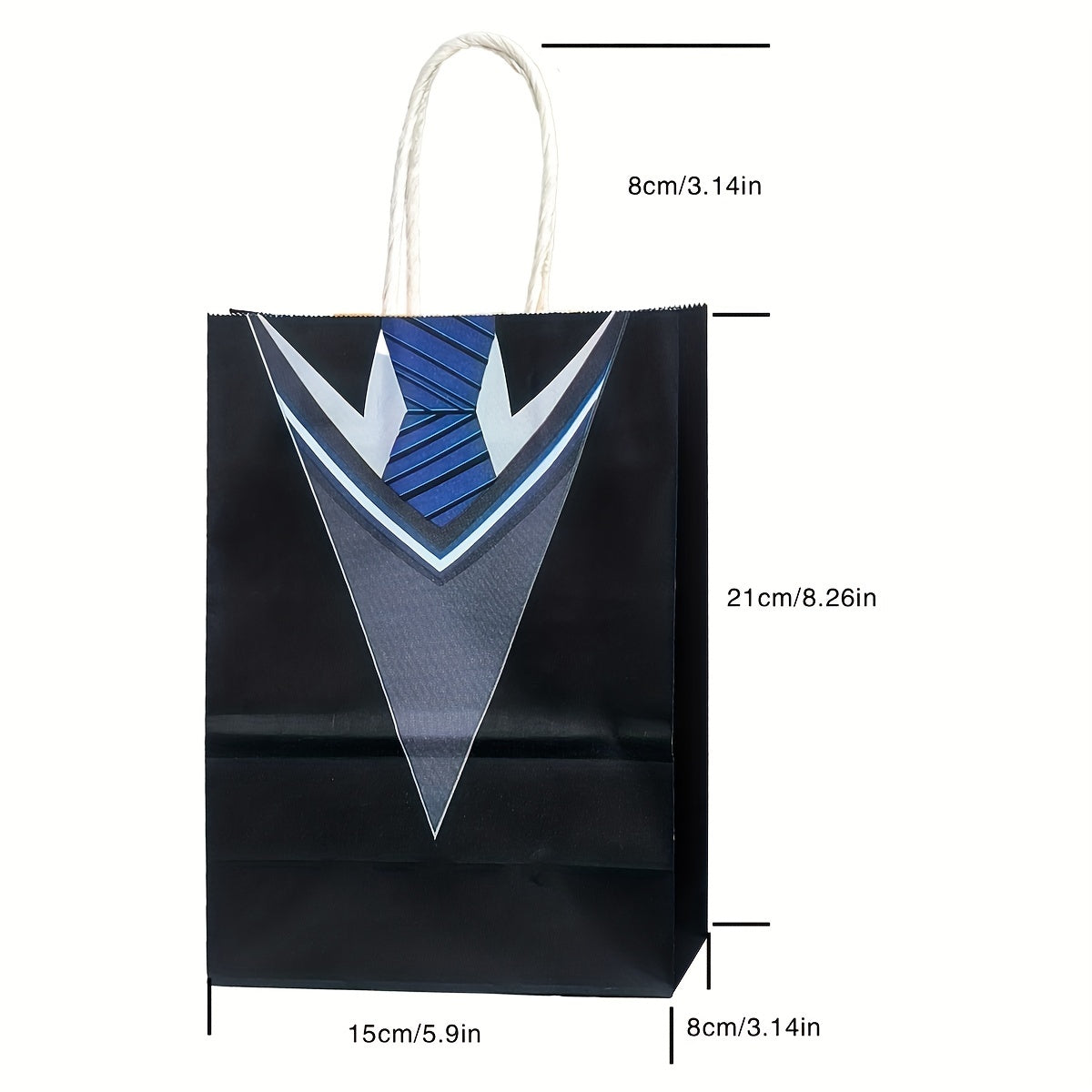 4pcs Men's Tie Theme Gift Bag Set with Wrapping Paper & Bows