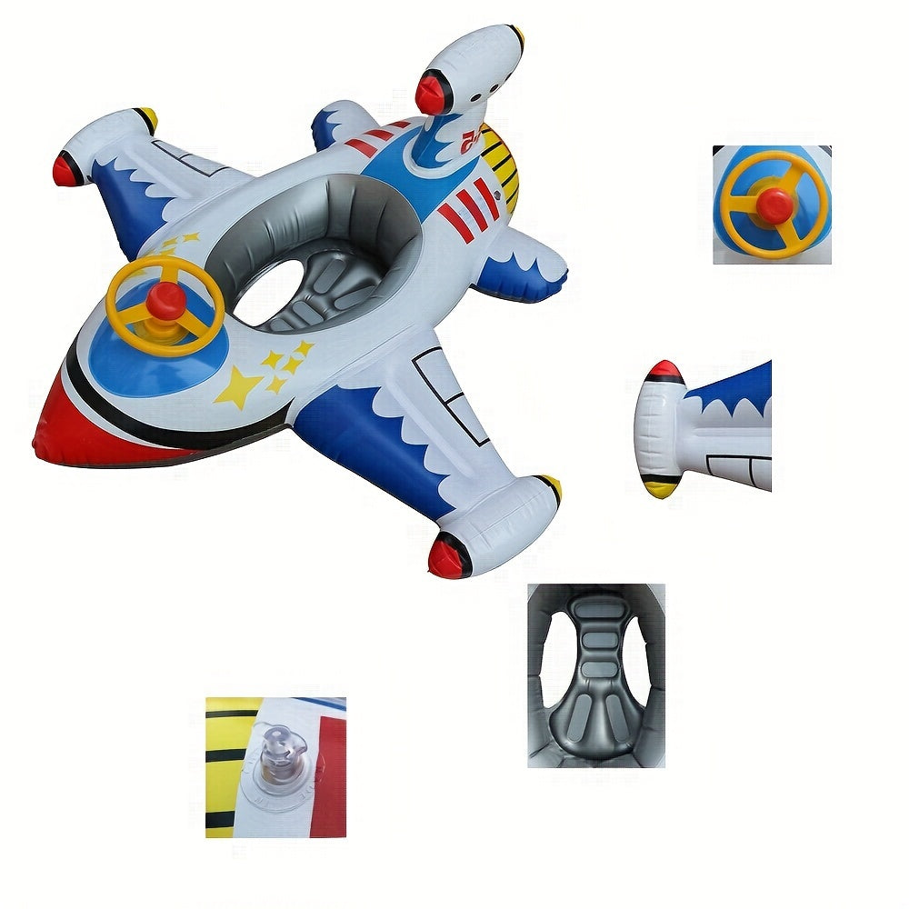 Inflatable Airplane Swimming Ring Float with Steering Wheel