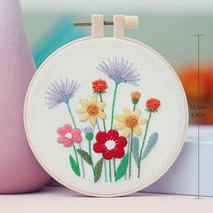 Plant Flower Embroidery DIY Material Package Kit for Beginners