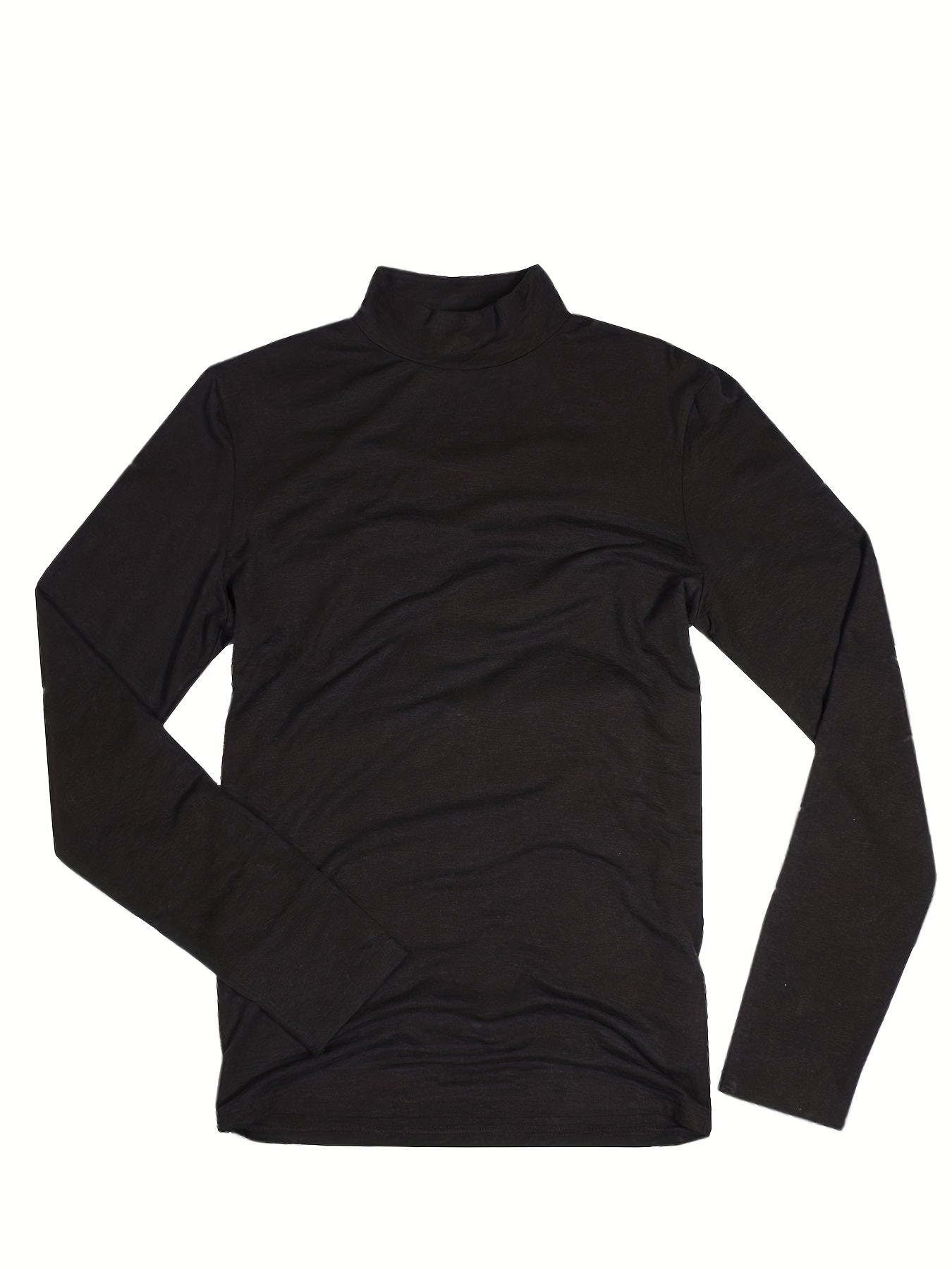 High Turtleneck Pullover Top Long Sleeves Stretch Warm Shirt Women